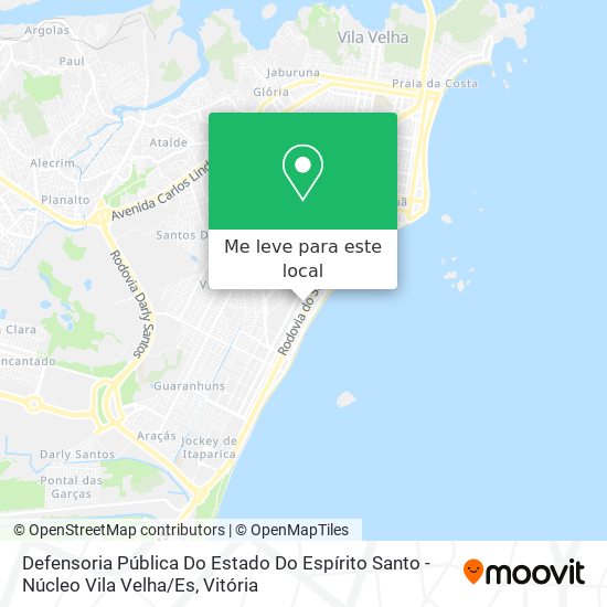 Defensoria Pública Do Estado Do Espírito Santo - Núcleo Vila Velha / Es mapa