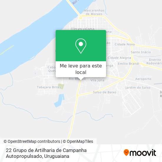 22 Grupo de Artilharia de Campanha Autopropulsado mapa