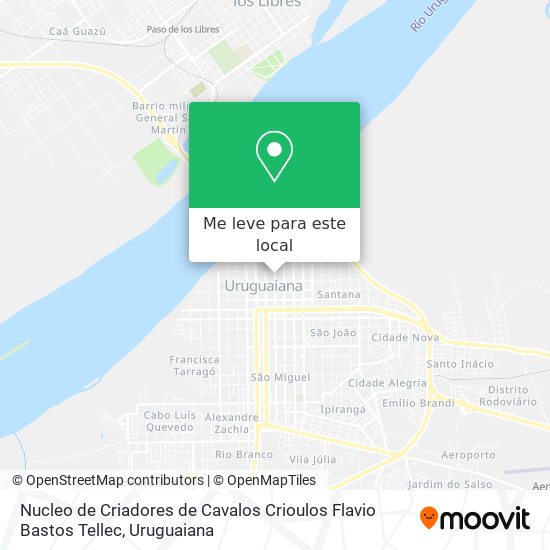 Nucleo de Criadores de Cavalos Crioulos Flavio Bastos Tellec mapa