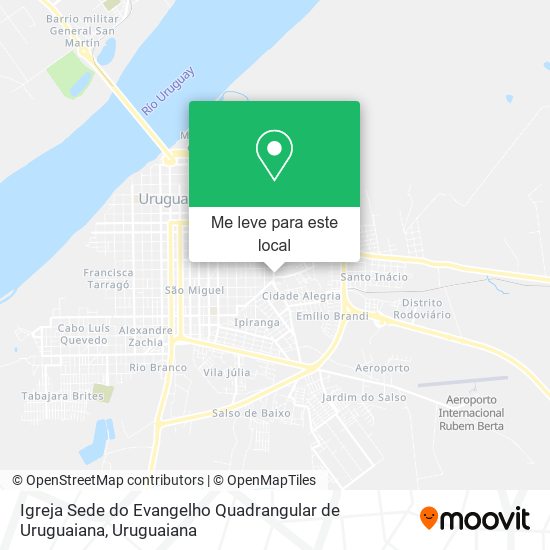 Igreja Sede do Evangelho Quadrangular de Uruguaiana mapa