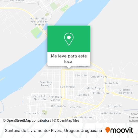 Santana do Livramento- Rivera, Uruguai mapa