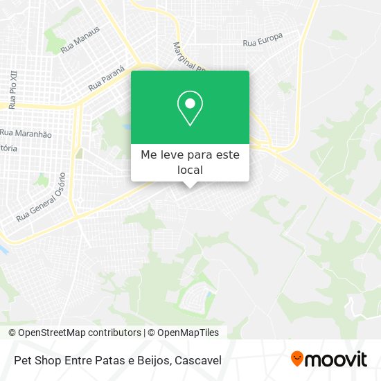 Pet Shop Entre Patas e Beijos mapa