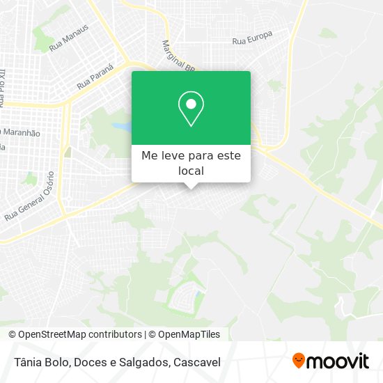 Tânia Bolo, Doces e Salgados mapa