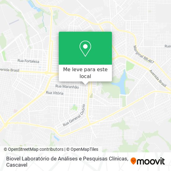 Biovel Laboratório de Análises e Pesquisas Clínicas mapa
