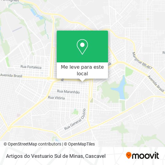 Artigos do Vestuario Sul de Minas mapa