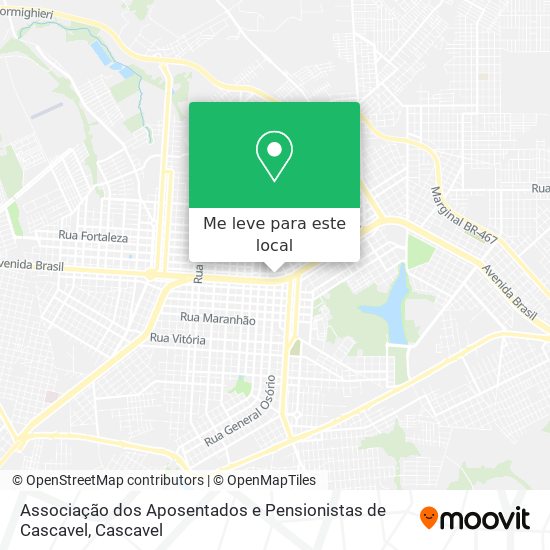 Associação dos Aposentados e Pensionistas de Cascavel mapa