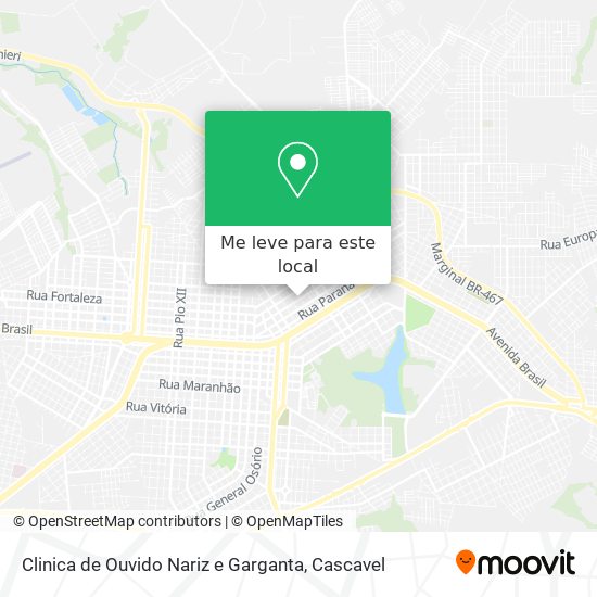Clinica de Ouvido Nariz e Garganta mapa