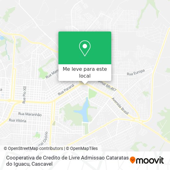 Cooperativa de Credito de Livre Admissao Cataratas do Iguacu mapa