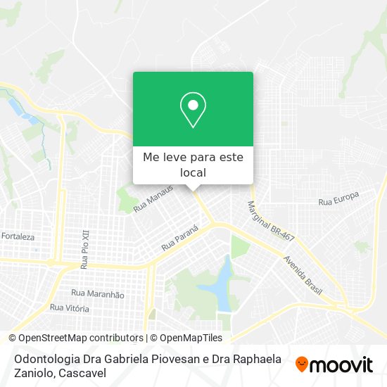 Odontologia Dra Gabriela Piovesan e Dra Raphaela Zaniolo mapa