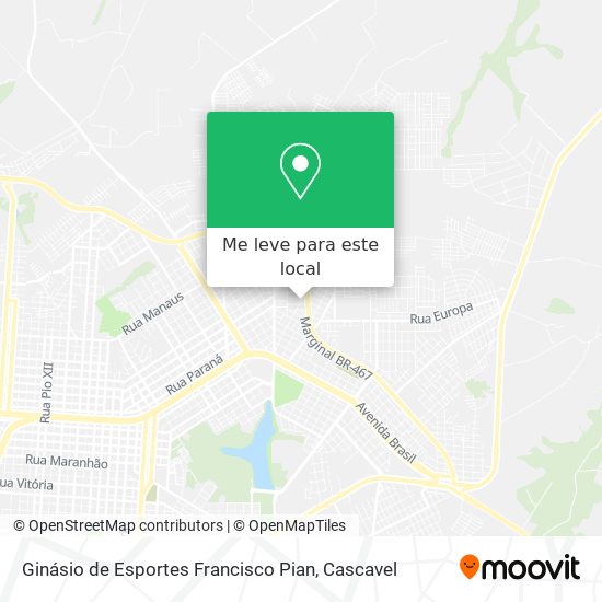 Ginásio de Esportes Francisco Pian mapa