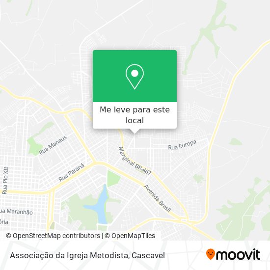 Associação da Igreja Metodista mapa