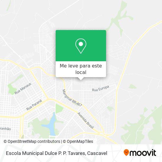 Escola Municipal Dulce P. P. Tavares mapa