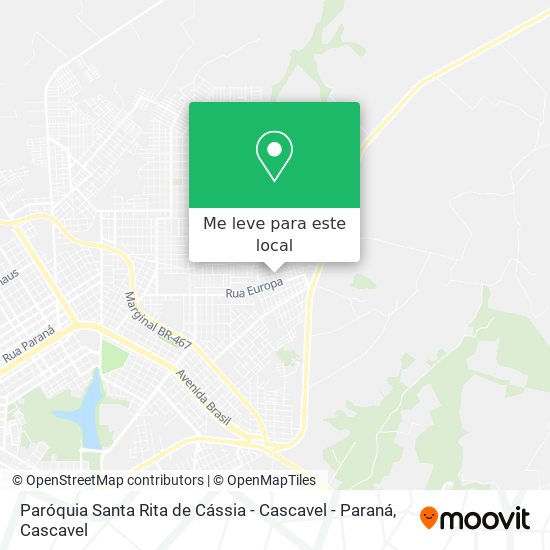Paróquia Santa Rita de Cássia - Cascavel - Paraná mapa