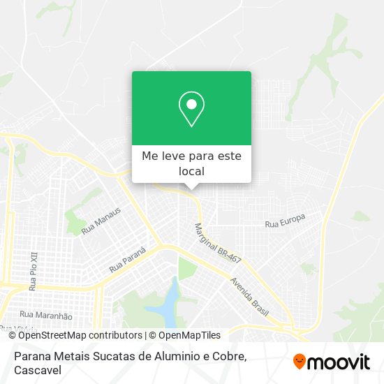 Parana Metais Sucatas de Aluminio e Cobre mapa