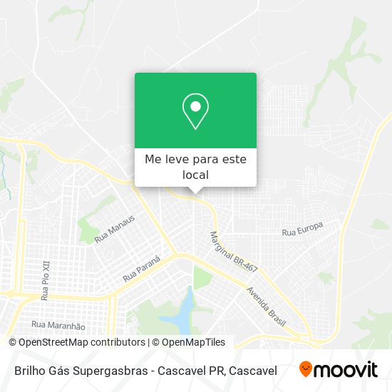 Brilho Gás Supergasbras - Cascavel PR mapa