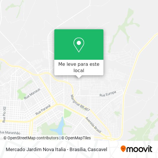 Mercado Jardim Nova Italia - Brasília mapa