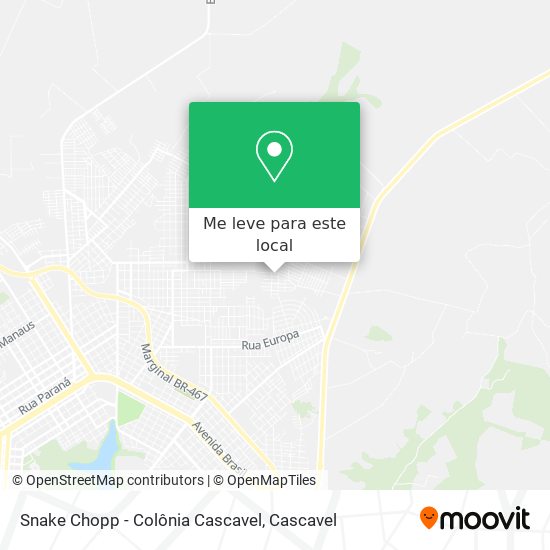 Snake Chopp - Colônia Cascavel mapa