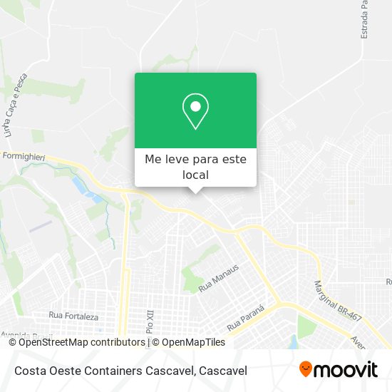 Costa Oeste Containers Cascavel mapa
