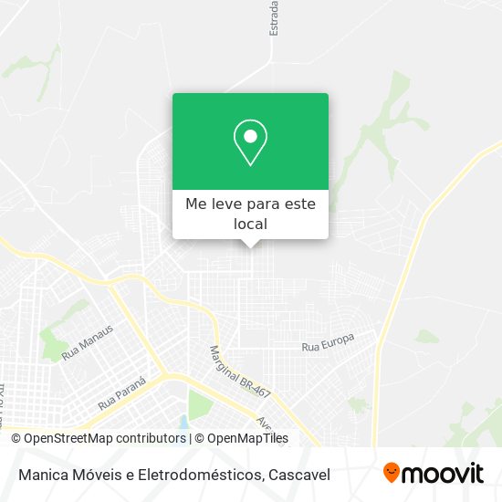 Manica Móveis e Eletrodomésticos mapa