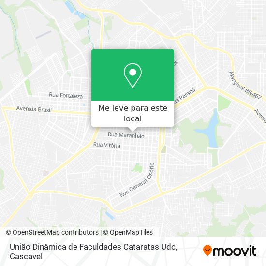 União Dinâmica de Faculdades Cataratas Udc mapa