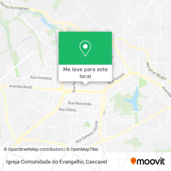 Igreja Comunidade do Evangelho mapa