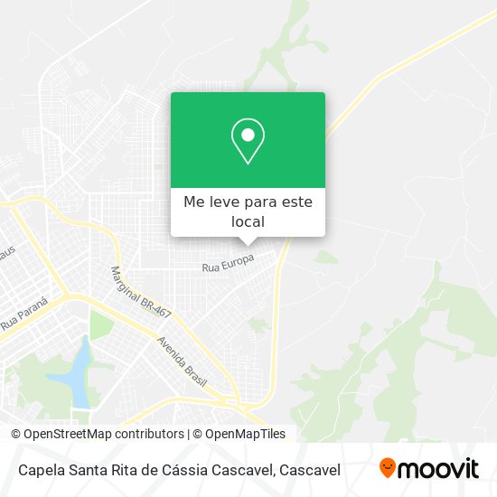 Capela Santa Rita de Cássia Cascavel mapa