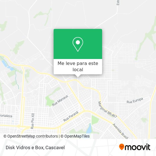 Disk Vidros e Box mapa
