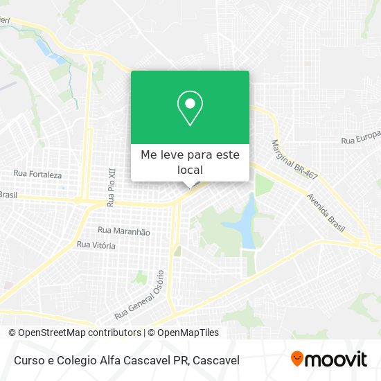 Curso e Colegio Alfa Cascavel PR mapa