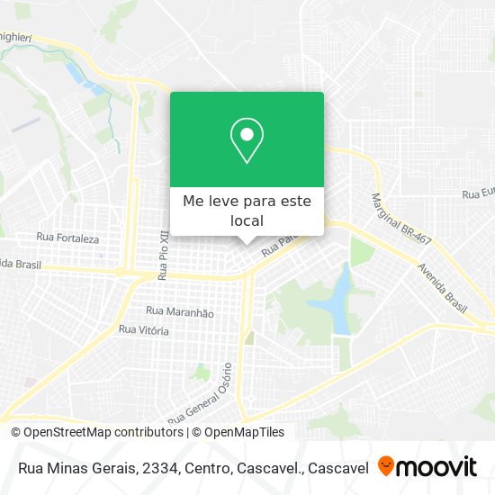 Rua Minas Gerais, 2334, Centro, Cascavel. mapa