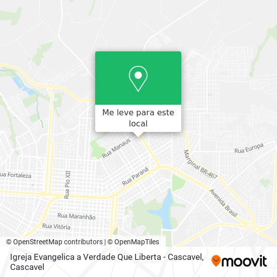 Igreja Evangelica a Verdade Que Liberta - Cascavel mapa