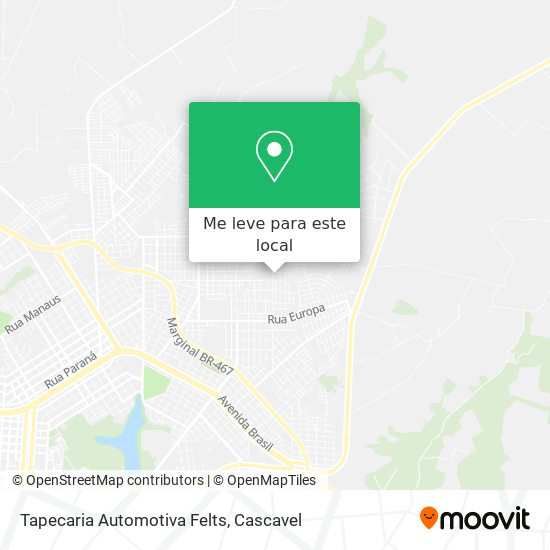 Tapecaria Automotiva Felts mapa
