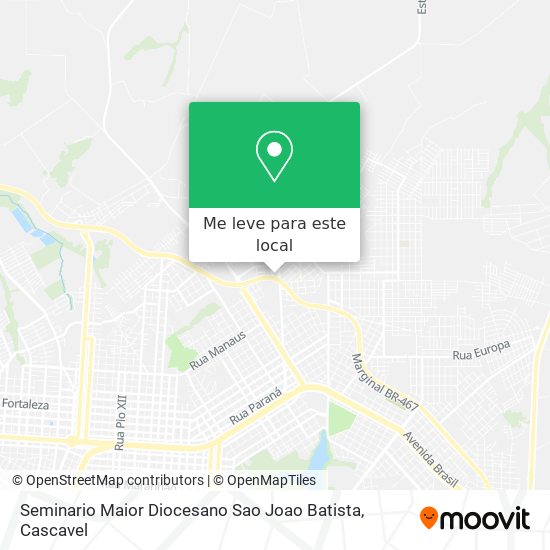 Seminario Maior Diocesano Sao Joao Batista mapa