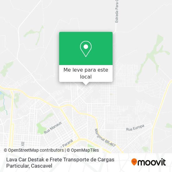 Lava Car Destak e Frete Transporte de Cargas Particular mapa