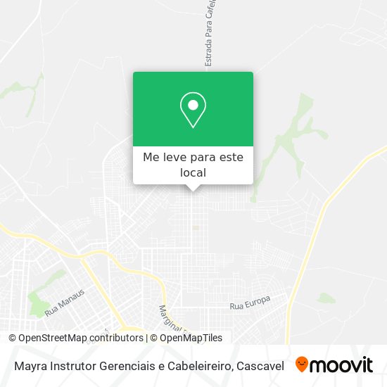 Mayra Instrutor Gerenciais e Cabeleireiro mapa