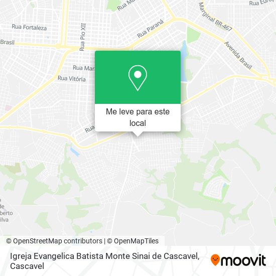 Igreja Evangelica Batista Monte Sinai de Cascavel mapa