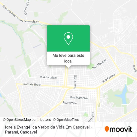 Igreja Evangélica Verbo da Vida Em Cascavel - Paraná mapa