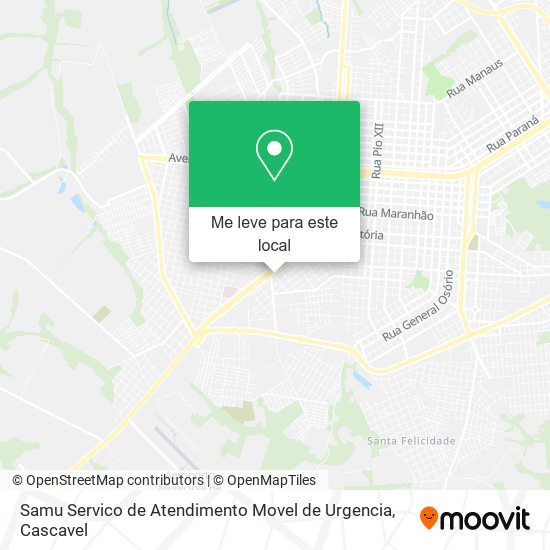 Samu Servico de Atendimento Movel de Urgencia mapa