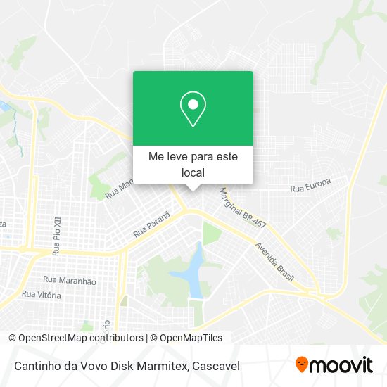 Cantinho da Vovo Disk Marmitex mapa