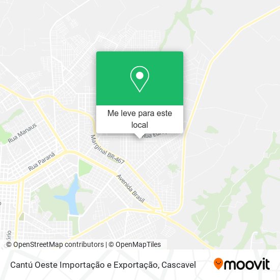 Cantú Oeste Importação e Exportação mapa