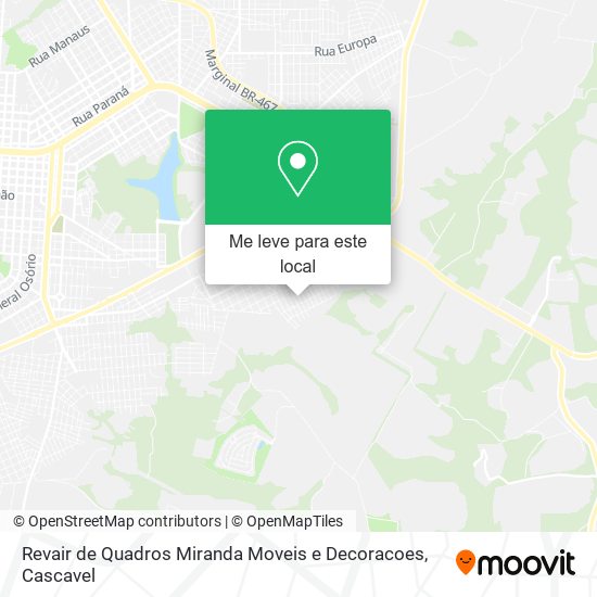 Revair de Quadros Miranda Moveis e Decoracoes mapa