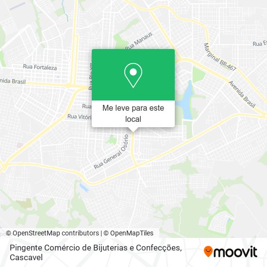 Pingente Comércio de Bijuterias e Confecções mapa