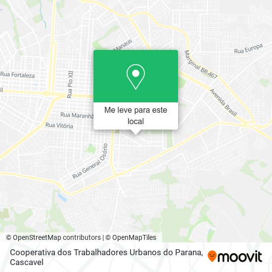 Cooperativa dos Trabalhadores Urbanos do Parana mapa