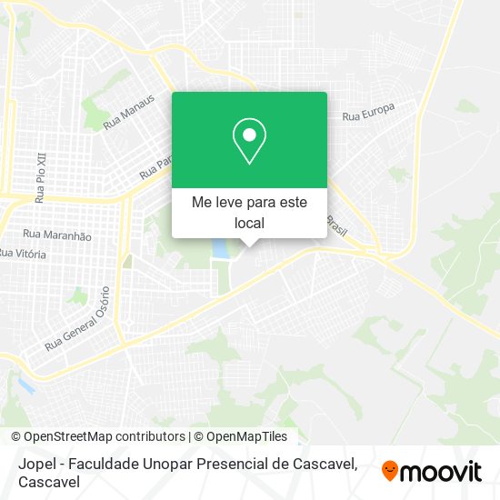 Jopel - Faculdade Unopar Presencial de Cascavel mapa