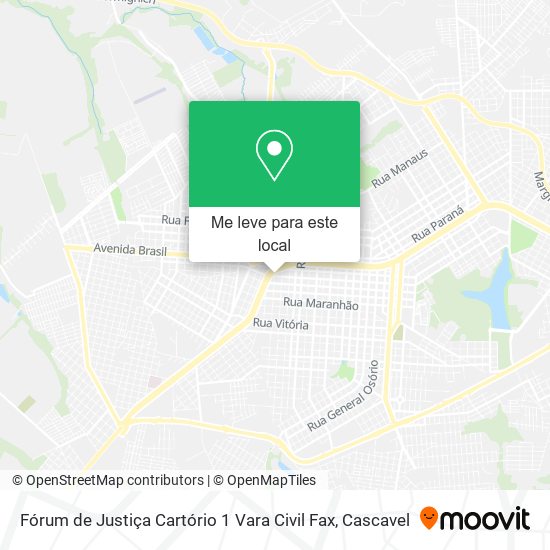 Fórum de Justiça Cartório 1 Vara Civil Fax mapa