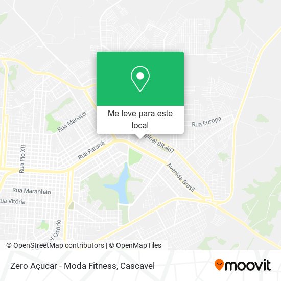 Zero Açucar - Moda Fitness mapa