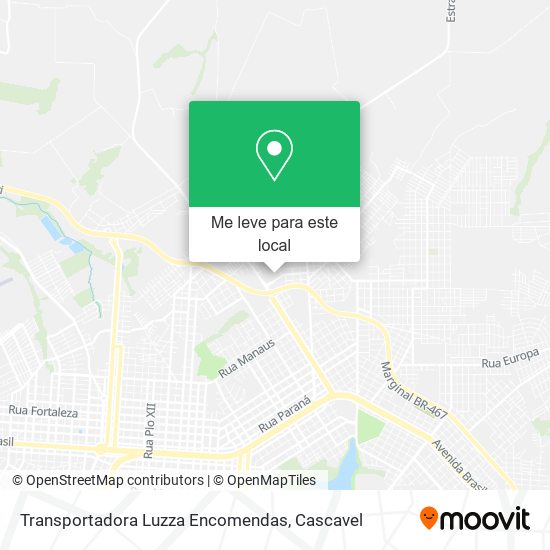 Transportadora Luzza Encomendas mapa