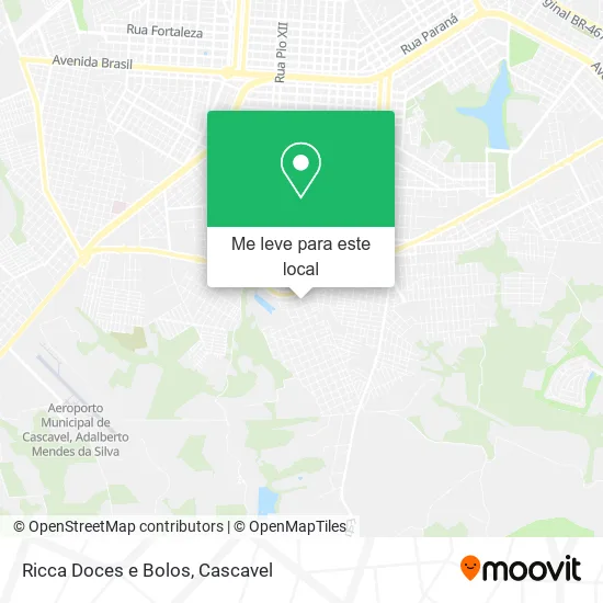 Ricca Doces e Bolos mapa