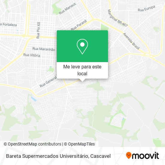Bareta Supermercados Universitário mapa