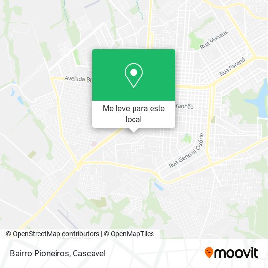 Bairro Pioneiros mapa