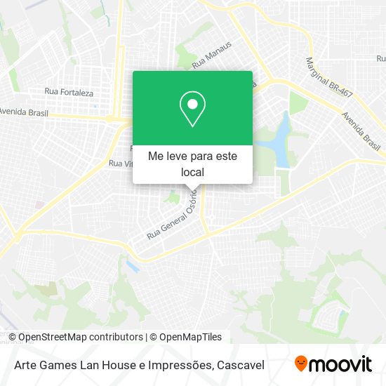 Arte Games Lan House e Impressões mapa